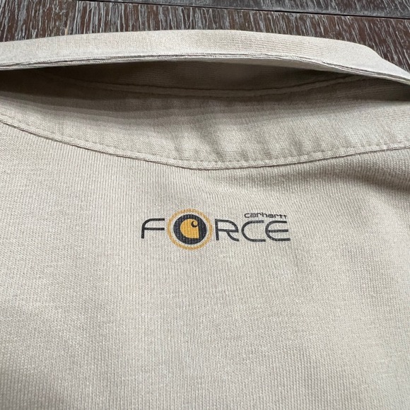 Carhartt Flame Resistant FR MasTec Work Shirt Long Sleeve Tan‎ Mens - Picture 12 of 16